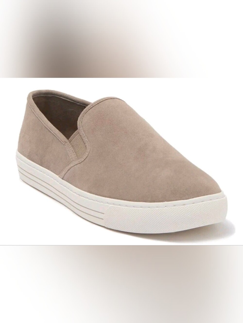 Tory Burch French Gray Kid Suede Jesse Slip On Sneakers Size 6M